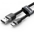 Baseus Cafule USB for Type-C 3A 0.5m gyorstöltő adatkábel, szürke/fekete