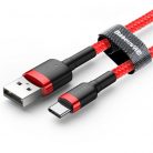 Baseus Cafule USB for Type-C 3A 1m gyorstöltő adatkábel, piros