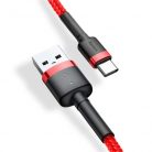 Baseus Cafule USB for Type-C 3A 1m gyorstöltő adatkábel, piros