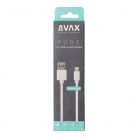 AVAX CB124W PURE USB A-Lightning kábel, 2.1A, fehér - 2m