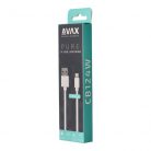 AVAX CB124W PURE USB A-Lightning kábel, 2.1A, fehér - 2m