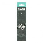 AVAX CB901 THUNDER 3.2 Type C 100W/10Gbps fonott kábel, viharszürke - 1m