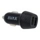 AVAX CC301B CARLY 2x USB A 12W autós töltő, fekete