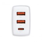 Baseus Compact Quick Charger 2U+C 30W hálózati gyorstöltő, fehér