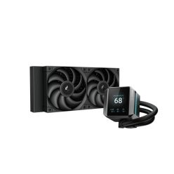   DeepCool CPU Water Cooler - MYSTIQUE 240 (max 21dB; max. 123,09 m3/h; 2x12cm, LED kijelző, fekete)