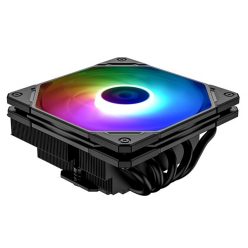   ID-Cooling CPU Cooler - IS-55 ARGB (Low profile, 31,2dB max, 92,76 m3/h; 4pin, 5 db heatpipe, 12cm, PWM, A-RGB)