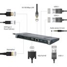 Gembird A-CM-COMBO9-01 multi-port 9-port USB-C adapter szürke