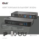 Club3D HDMI KVM kapcsoló két HDMI 4K 60Hz-hez