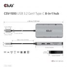 Club3D USB-C 8-1 HUB DUAL HDMI