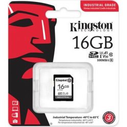   Kingston 16GB Industrial -40C to 85C UHS-1 Class10 U3 V30 A1 SDXC memóriakártya