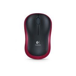   Logitech Egér - M185 (Vezeték nélküli, Optikai, Notebook, 1000 DPI, vörös)