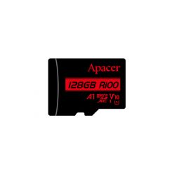   Apacer MicroSD kártya - 128GB microSDXC UHS-I Class10 V10 A1 (R/W: 100/10 MB/s) + adapter