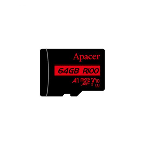 Apacer MicroSD kártya - 64GB microSDXC UHS-I Class10 V10 A1 (R/W: 100/10 MB/s) + adapter