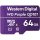 Western Digital MicroSD kártya - 64GB (microSDHC™, SDA 6.0, 24/7 működtetés, Purple)