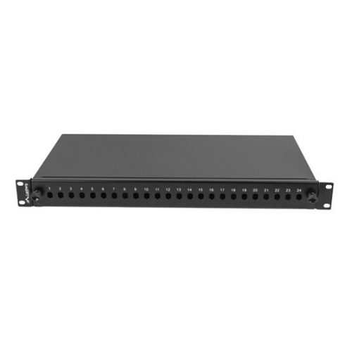 Lanberg 19" optikai patch panel 24xST / 24xFC fekete