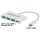 Manhattan USB HUB - Type-C-ről  3db USB 3.0-ra+1db USB Type-C, Power Delivery, Fehér