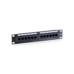   Equip Patch Panel - 208015 (12 port, Cat5e, 1U, árnyékolatlan, fekete)