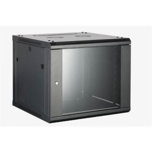 Hikvision Rackszekrény - 19" fali kivitel (12U, 600x450x635, fekete, egyrekeszes, üvegajtós, max.40 kg)