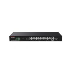   IP-COM Switch PoE - G1128P-24-250W (24x1Gbps; 2x1Gbps uplink; 2x SFP; 24 af/at PoE+ port; 230W, Rackbe szerelhető)