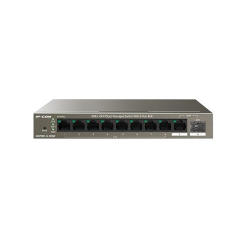 IP-COM Switch PoE - G2210P-8-102W (9x1Gbps; 8 af/at PoE+ port; 92W; 1x 1Gbps SFP)