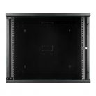 S-Link Rackszekrény - 9U 19" fali kivitel (450x530x400mm, Flatpack, Sötétszürke/fekete)