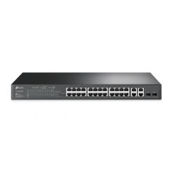   TP-Link Switch  PoE - TL-SL2428P (24port 100Mbps + 2port 1Gbps;  24 af PoE port; 2x Combo SFP; 250W, 250m extended mode)