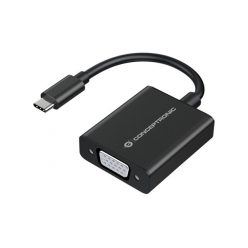   Conceptronic Kábel - ABBY05B (USB-C to VGA, FullHD/60Hz, aluminium, fekete)