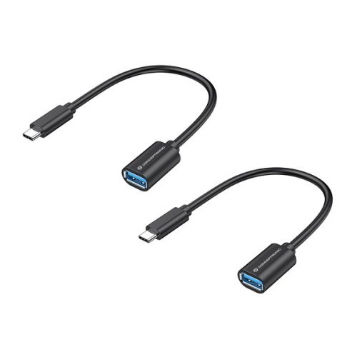 Conceptronic Kábel - ABBY11B (USB-C to USB-A, fekete) 2db/csomag