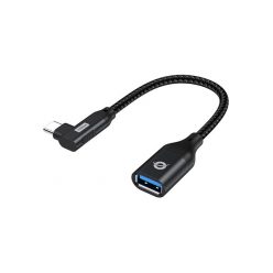   Conceptronic Kábel - ABBY19B (USB-C to USB-A, 10 Gbps, 90° fordított csatlakozó, fekete)