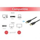 Equip Kábel - 119255 (DisplayPort1.4 kábel, 8K/60Hz, apa/apa, fekete, 5m)