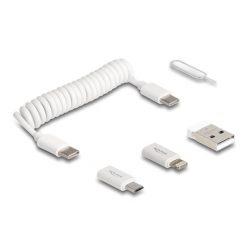   Delock Kábel - 66612 (USB adat és töltő kábel és adapter szett PD3.0  60W fehér)