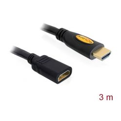   Delock kábel - 83081 (magas sebességű HDMI hosszabbító kábel, Ethernettel, A apa / anya, 3 m)