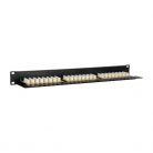 Equip Patch panel - 135425 (24 port, Cat6, árnyékolatlan, fekete)