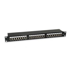   Equip Patch panel - 326425 (24 port, Cat6, 1U, árnyékolt, fekete)