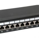 Equip Patch panel - 326425 (24 port, Cat6, 1U, árnyékolt, fekete)