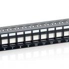 Equip Keystone Patch Panel - 769124 (24 port, Cat6, 1U, árnyékolatlan, fekete)