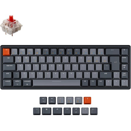 Keychron K6 RGB Bluetooth angol Hot-swap Gateron G Pro Red billentyűzet (Aluminum frame)