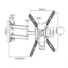 Equip TV Fali konzol - 650407 (23"-55", dönthető, forgatható, kihúzható, Max.: 30kg, fekete)