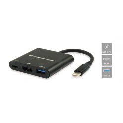   Conceptronic Notebook Dokkoló - DONN01B (USB-C to HDMI+USB-C PD:60W+USB-A 3.0, fekete)