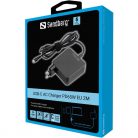 Sandberg Univerzális Töltő adapter - USB-C AC Charger PD65W EU 2M