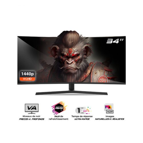 Spirit of Gamer Monitor 34" - EPIC 34" (VA, 21:9, 3440x1440, 1ms, 165 Hz, 400 cd/m2, 4000:1, HDMI/DP/3,5 mm Jack)