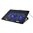 Bluestork Notebook Hűtőpad 17"-ig - NB-COOLER-ONE (LED, 2xUSB-A)