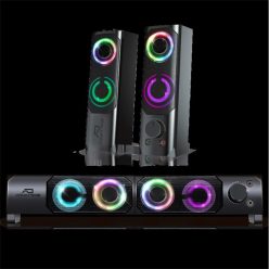   Advance Hangszóró - SOUNDPHONICS RGB 6W RMS (2.0, 3,5mm Jack, RGB, fekete)