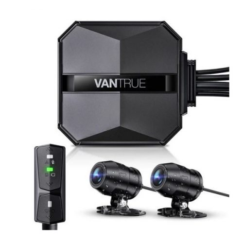 Vantrue Dash Cam - F1 (WiFi+GPS motoros kamera első + hátsó, 4K+ 1080p 30 FPS, WDR+HDR, 512GB MicroSD támogatás, IP67)