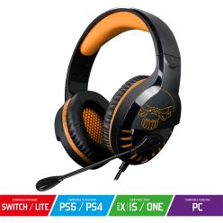   Spirit of Gamer Fejhallgató - PRO-H3 (MultiPlatform, mikrofon, 3.5mm jack, hangerőszabályzó, 2m kábel, narancssárga)