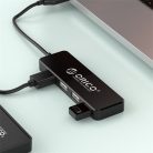 Orico USB2.0 Hub - FL01-BK/99/ (4 port, Bemenet: USB-A, Kimenet: 4xUSB-A, fekete)