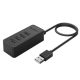 Orico USB2.0 Hub - W5P-U2-030-BK/75/ (4 port, Bemenet: USB-A, Kimenet: 4xUSB-A, fekete)