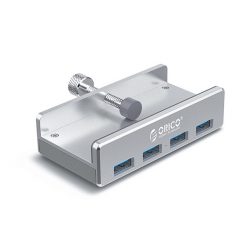   Orico USB3.0 Hub - MH4PU-SV /161/(4 port, Bemenet: USB-A, Kimenet: 4xUSB-A, rögzíthető, ezüst)