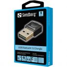 Sandberg Bluetooth Adapter - USB Bluetooth 5.0 Dongle (fekete; BT5.0+EDR; Max: 20m)