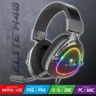 Spirit of Gamer Fejhallgató - ELITE H40 Black (MultiPlatform, RGB, 3.5mm Jack, mikrofon, hangerőszabályzó, nagy-párnás)